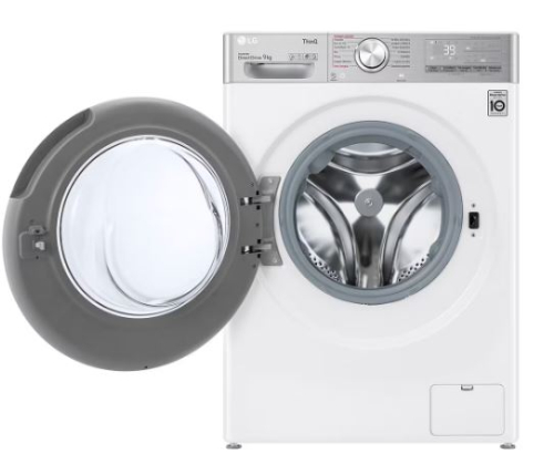 Máquina  lavar roupa LG F4WV9009P2W, 9 kg, eficiência energética A, 1400 rpm., branco LxAxP) 60x85x56.5 Cm