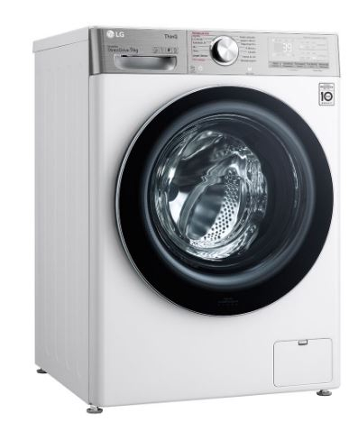 Máquina  lavar roupa LG F4WV9009P2W, 9 kg, eficiência energética A, 1400 rpm., branco LxAxP) 60x85x56.5 Cm