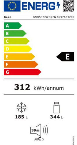 Frigorifico SBS Beko GNO5322WDXPN