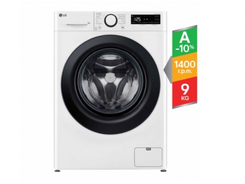 Máquina de lavar roupa LG F4WR5009A6W, 9 kg, eficiência energética A-10%, 1400 r.p.m., AI DD™, Steam™, branco