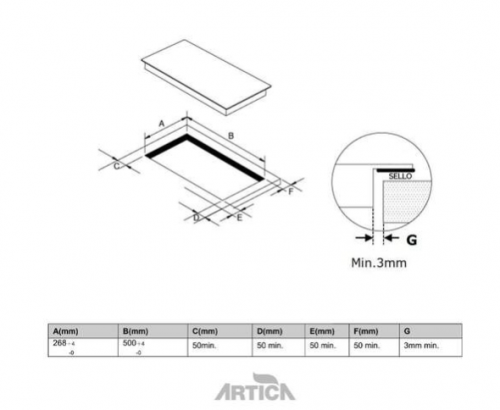 Placa Indução Encastre ARTICA AEI6022 2F IND SLIDER 3500W BOOSTER