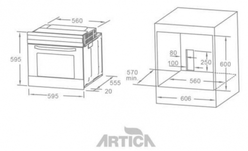 Forno Encastre Artica AHB7004X 70L 60Cm Classe A