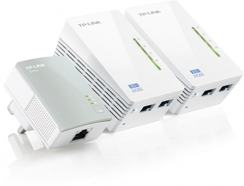 Kit 3 Adap PowerLine TP-Link 500Mbps c/Wir N 300Mbps-TL-WPA4