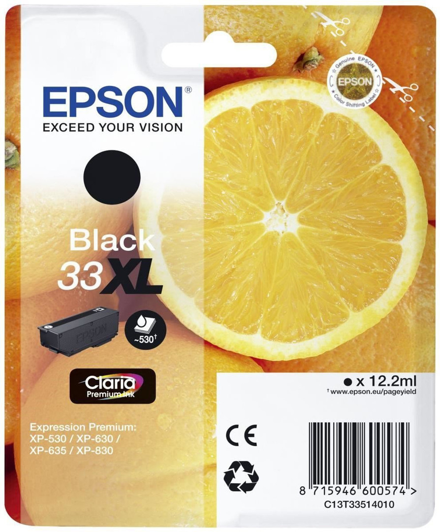 Singlepack Black 33xl Claria Premium Ink Epson Impressoras Jacto Tinta Consumiveis Mhrpt 5342