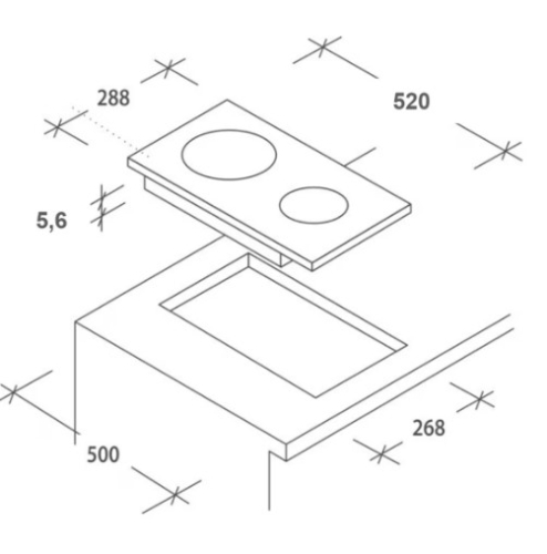 Placa Inducao Encastre Candy CID 30/G3 30Cm